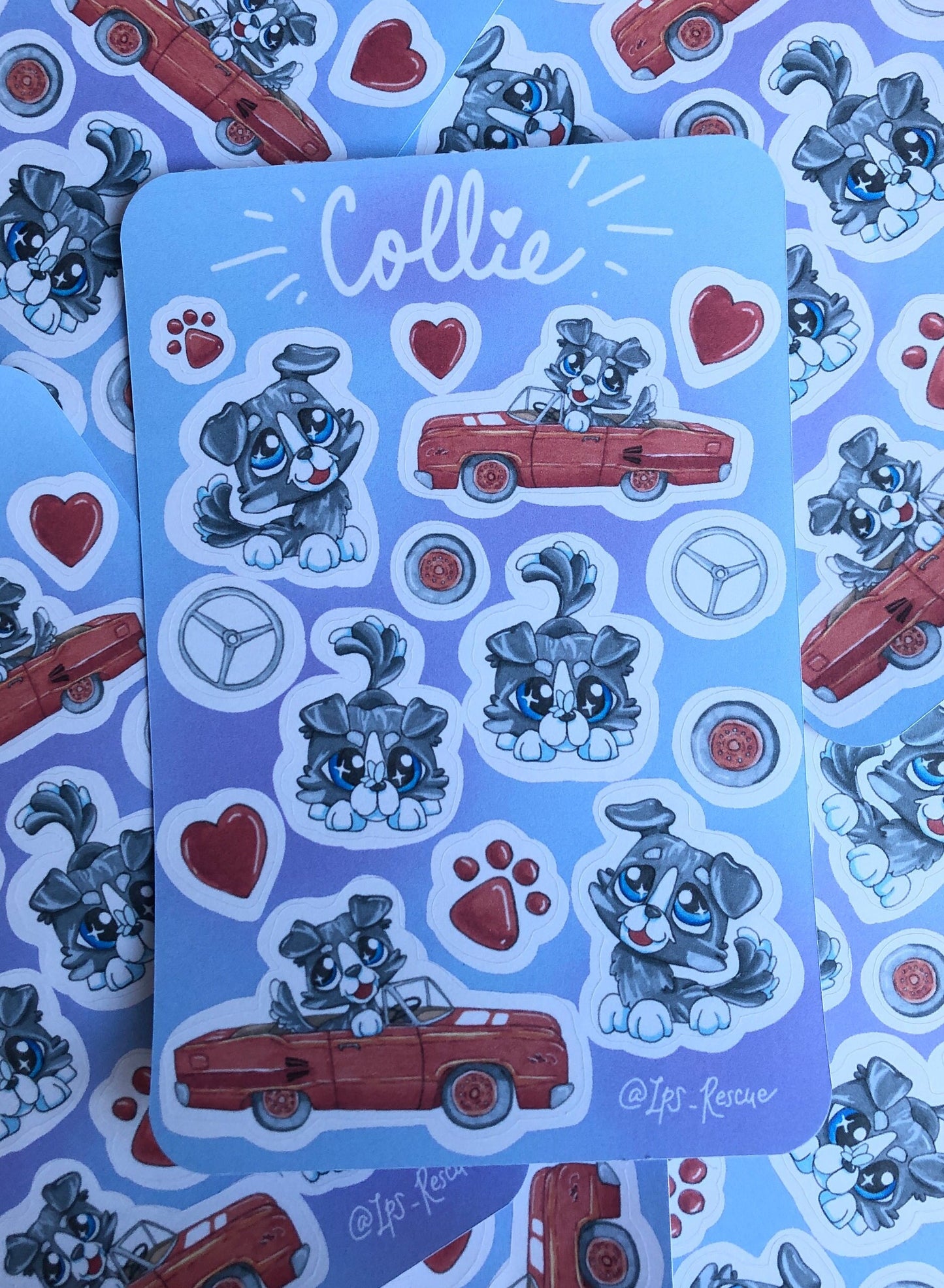 The "Collie" Sticker Sheet - Cute Dog Stickers for your Bullet Journal, Planner, Scrapbook, Notebooks, Decoration, and More