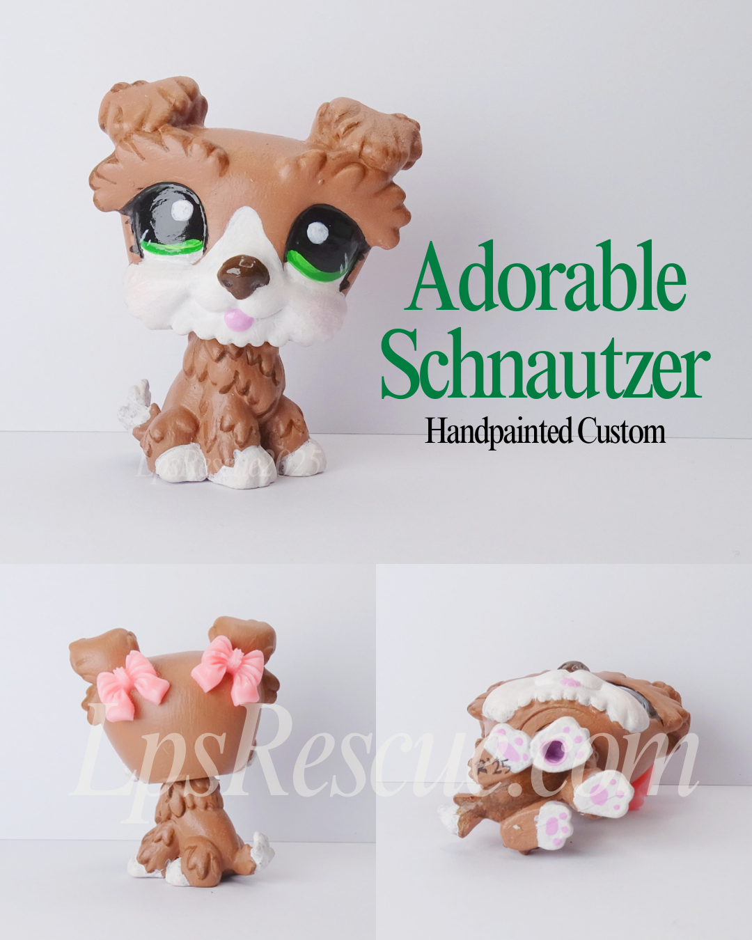 Schautzer with Bows Handpainted Lps Custom