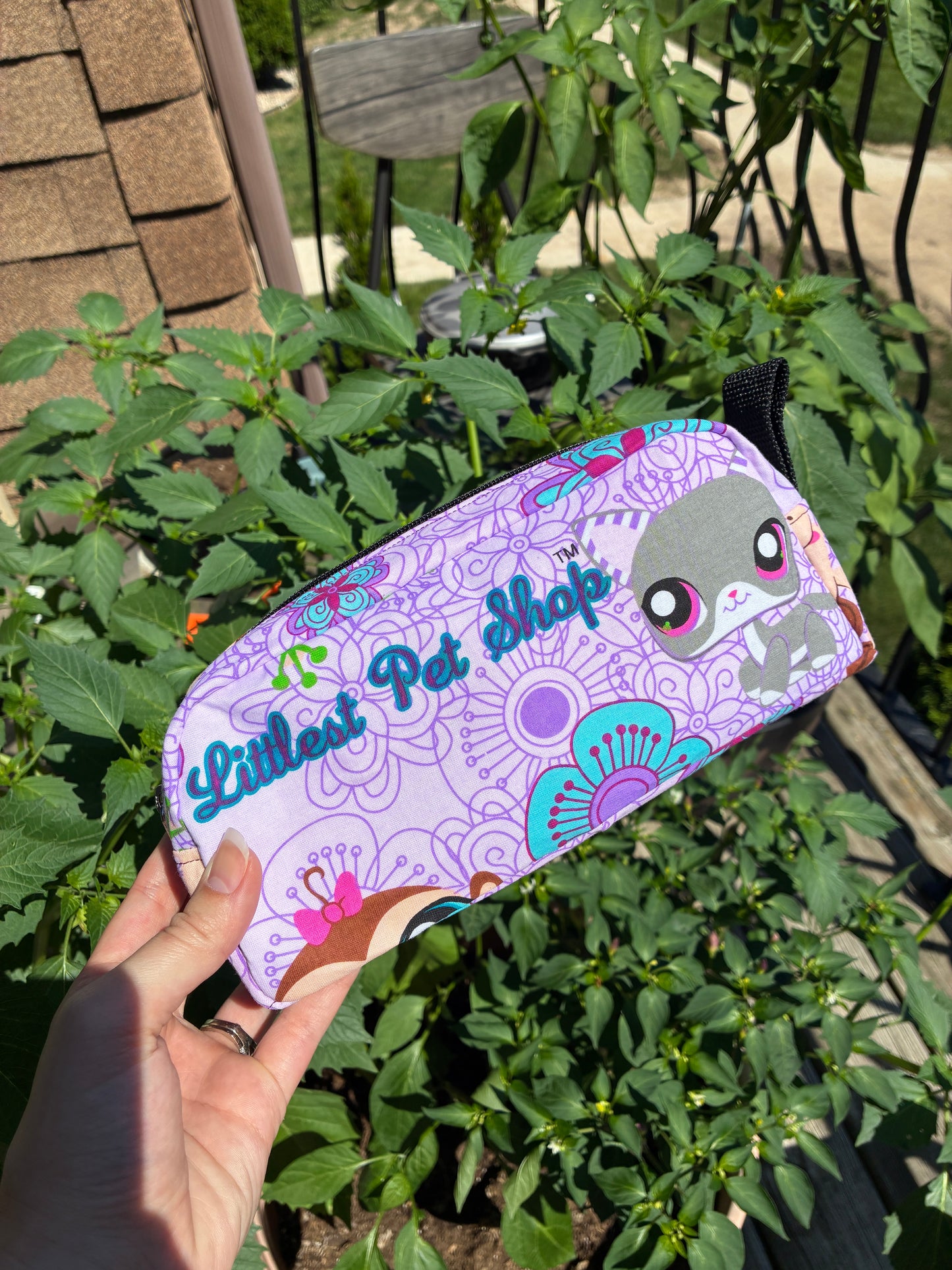 Handmade Pencil Case/Make-up Pouch - Discontinued Littlest Pet Shop Fabric