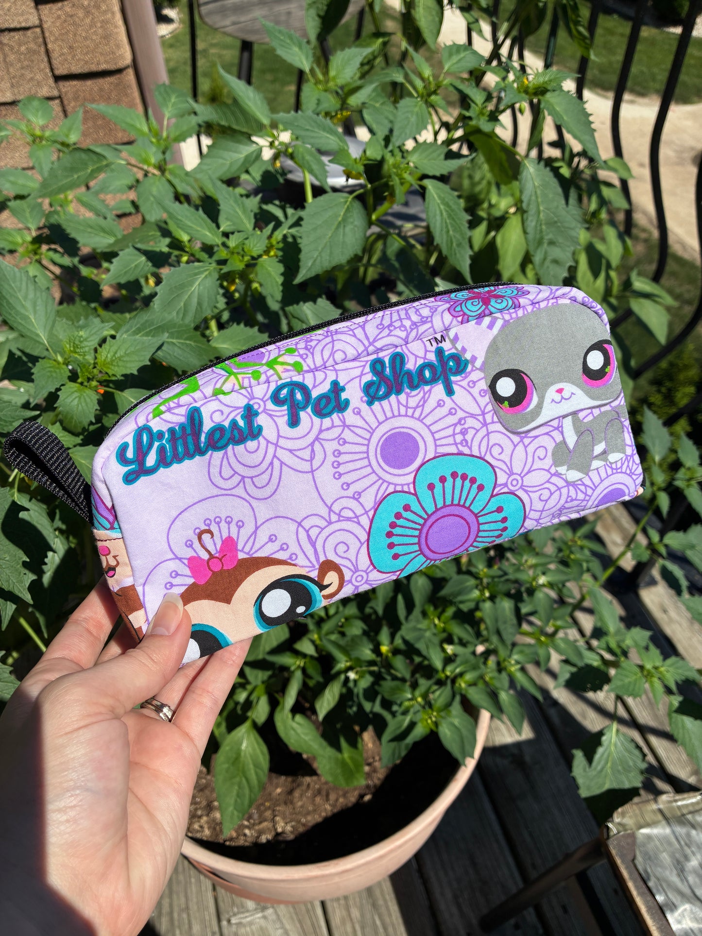 Handmade Pencil Case/Make-up Pouch - Discontinued Littlest Pet Shop Fabric