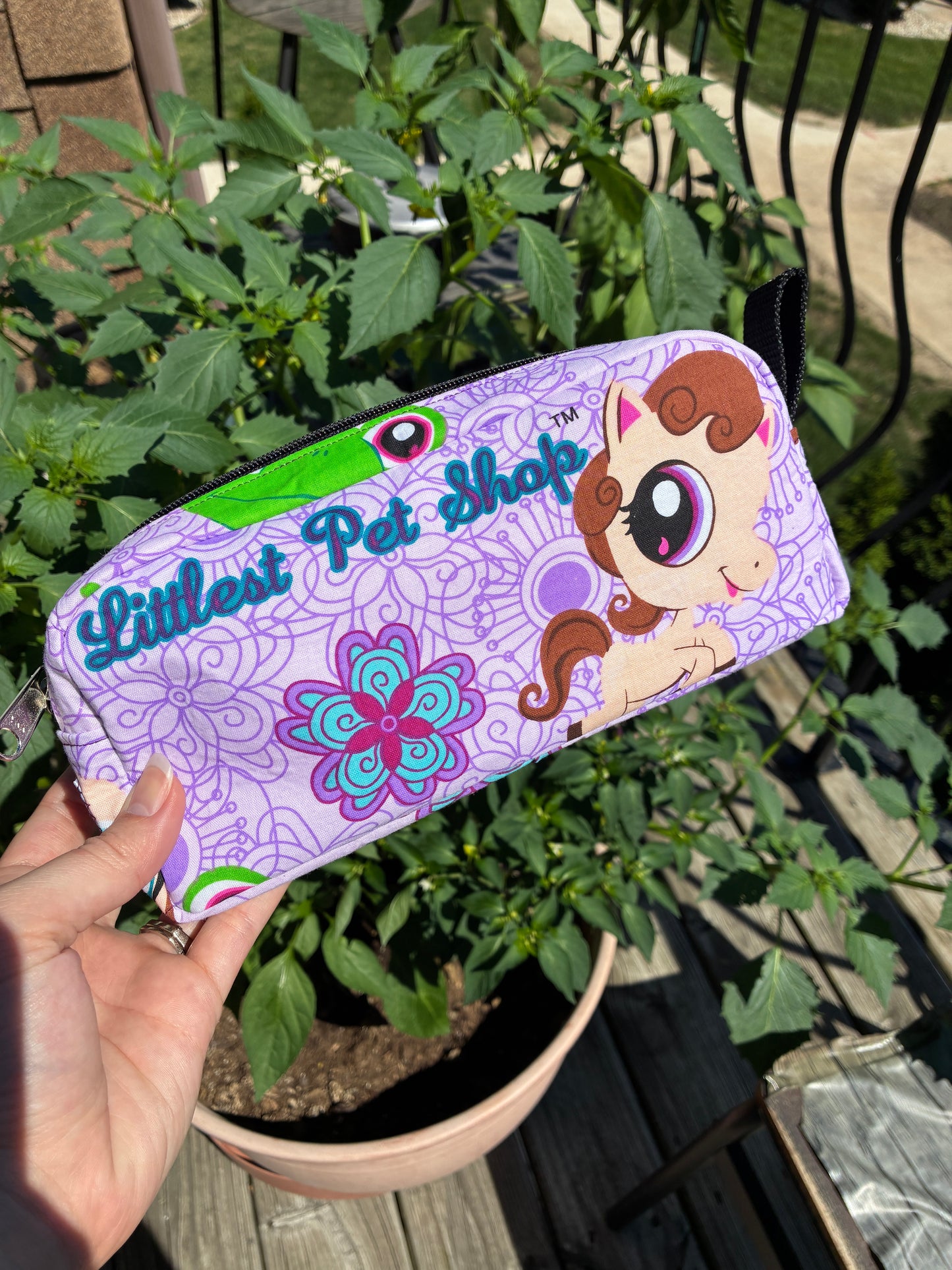 Handmade Pencil Case/Make-up Pouch - Discontinued Littlest Pet Shop Fabric