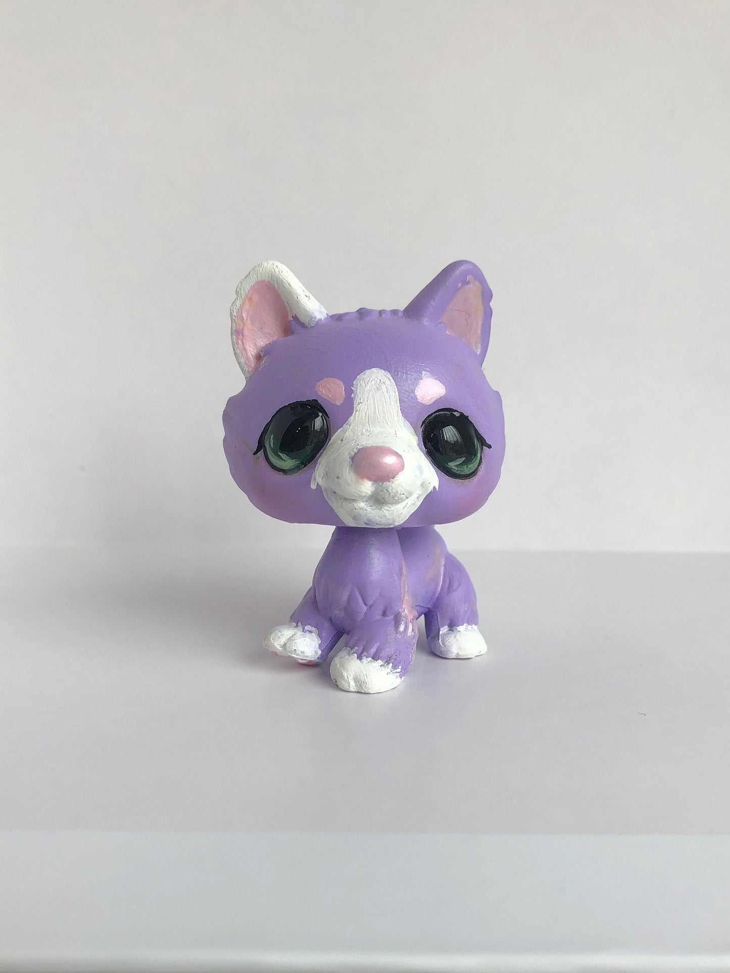 Lps Custom Pastel Purple Husky Puppy Dog (Hand Painted OOAK Littlest Pet Shop Figure for Display)