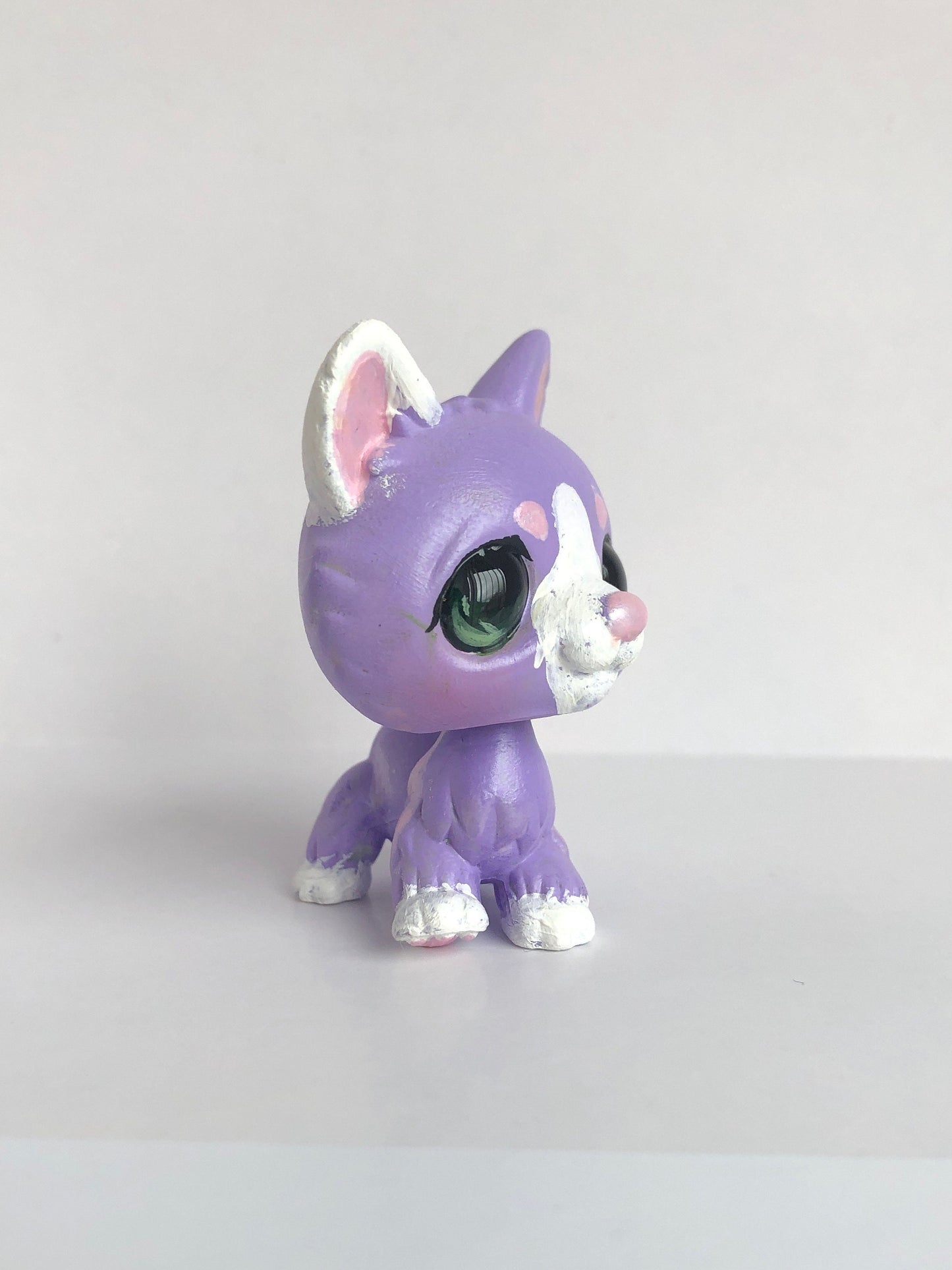 Lps Custom Pastel Purple Husky Puppy Dog (Hand Painted OOAK Littlest Pet Shop Figure for Display)