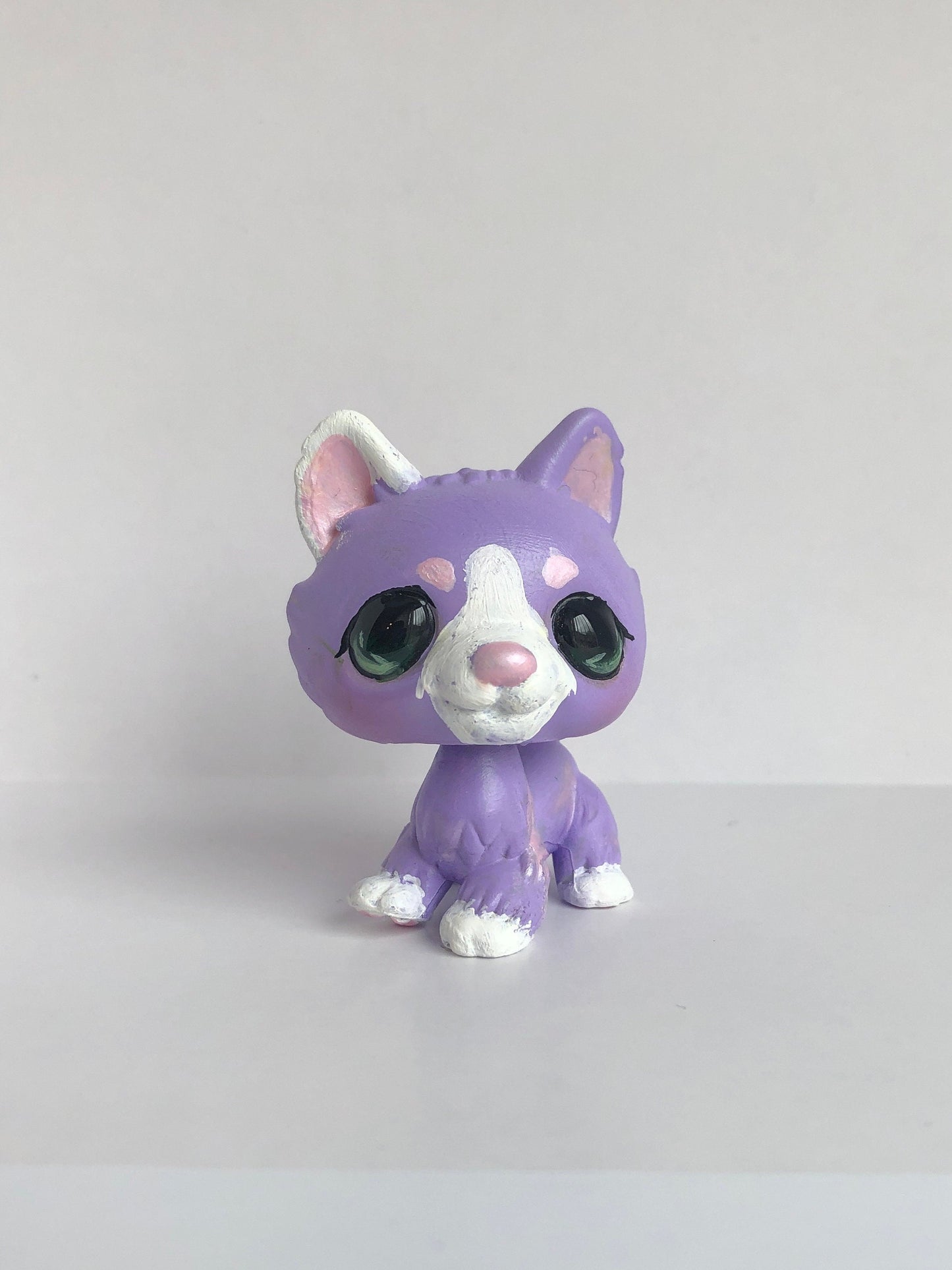 Lps Custom Pastel Purple Husky Puppy Dog (Hand Painted OOAK Littlest Pet Shop Figure for Display)