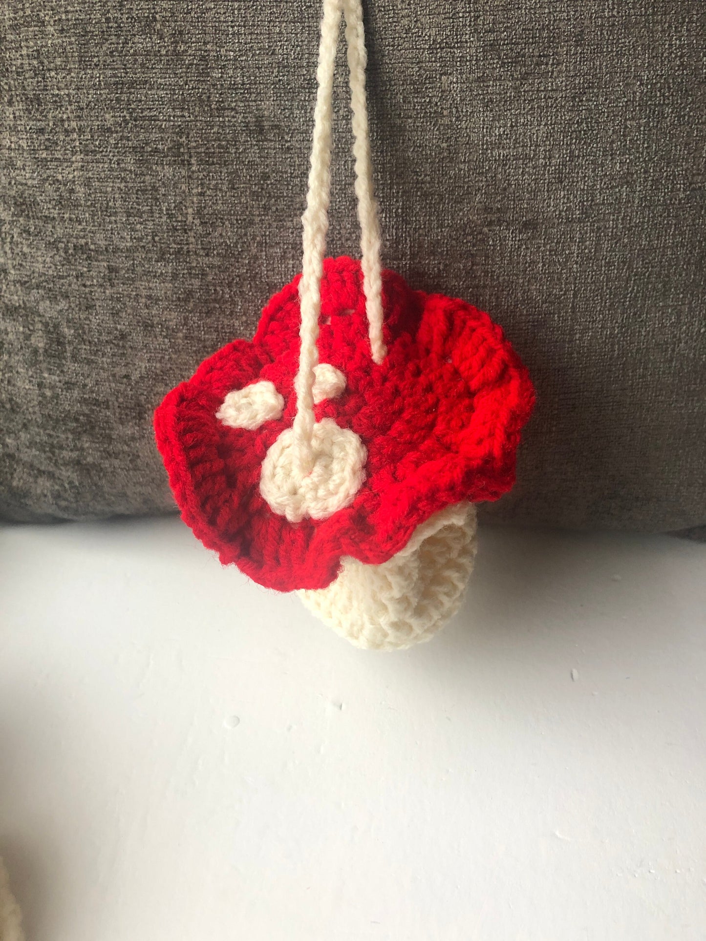 Crochet Mushroom Bag Charm - Handmade trinket bag to Take Your Favorite Toys and Collectibles on The Go (Designed to fit 2-3" lps toys)