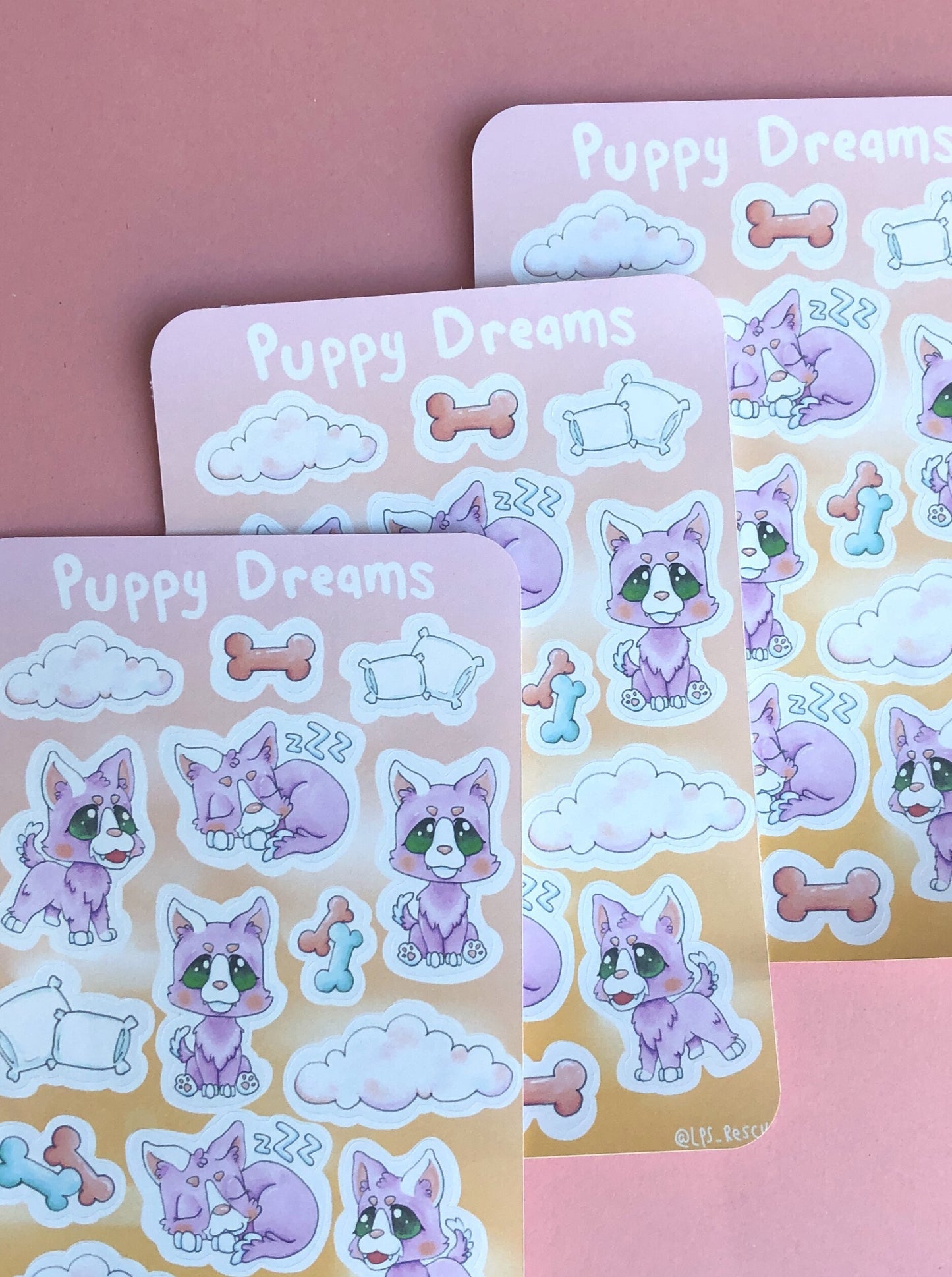 Puppy Dreams Sticker Sheet - Cute Dog Stickers for your Bullet Journal, Planner, Scrapbook, Notebooks, Decoration, and More