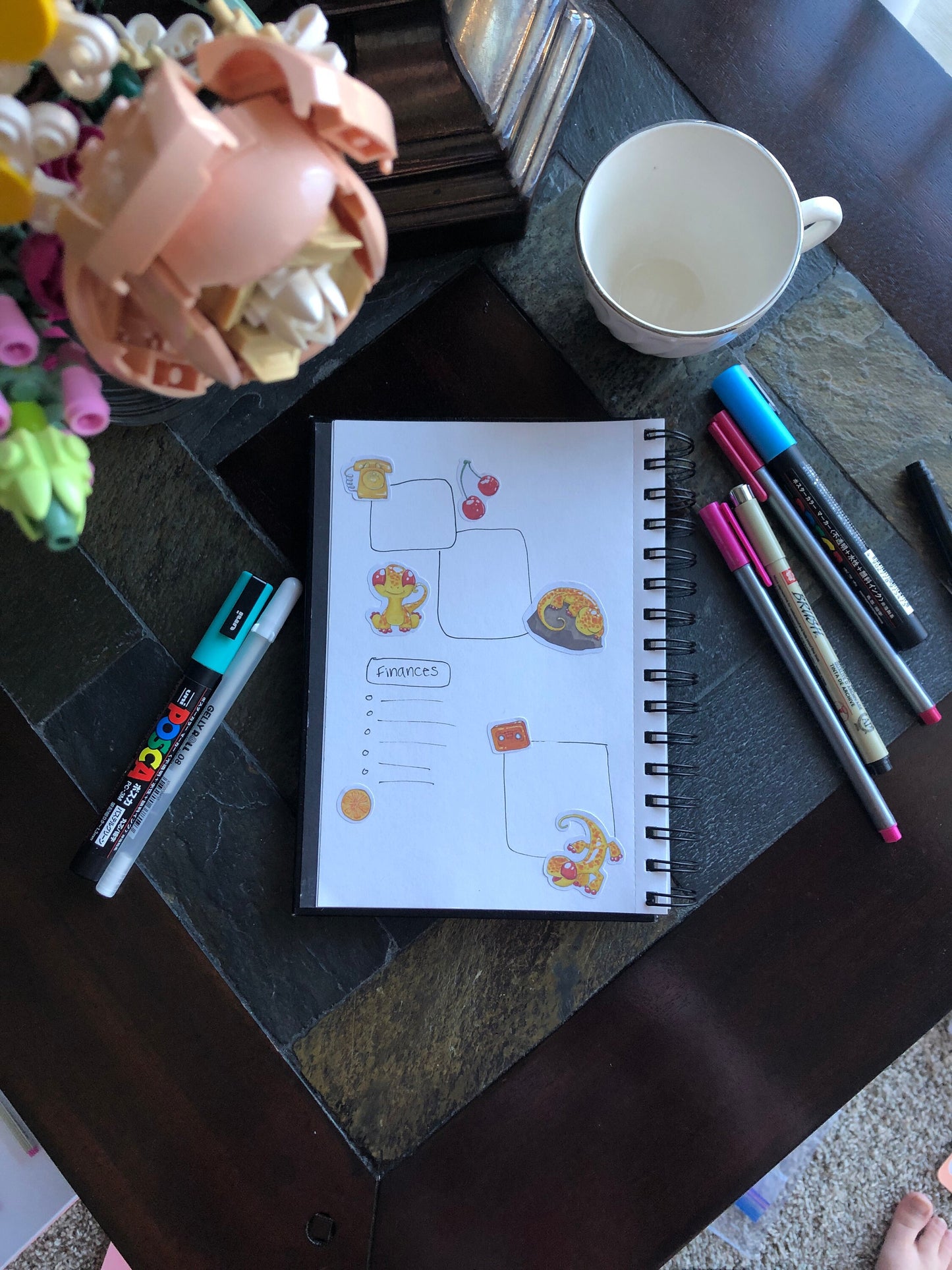 Gecko Time Sticker Sheet - Cute Stickers for your Bullet Journal, Planner, Scrapbook, Notebooks, Decoration, and More