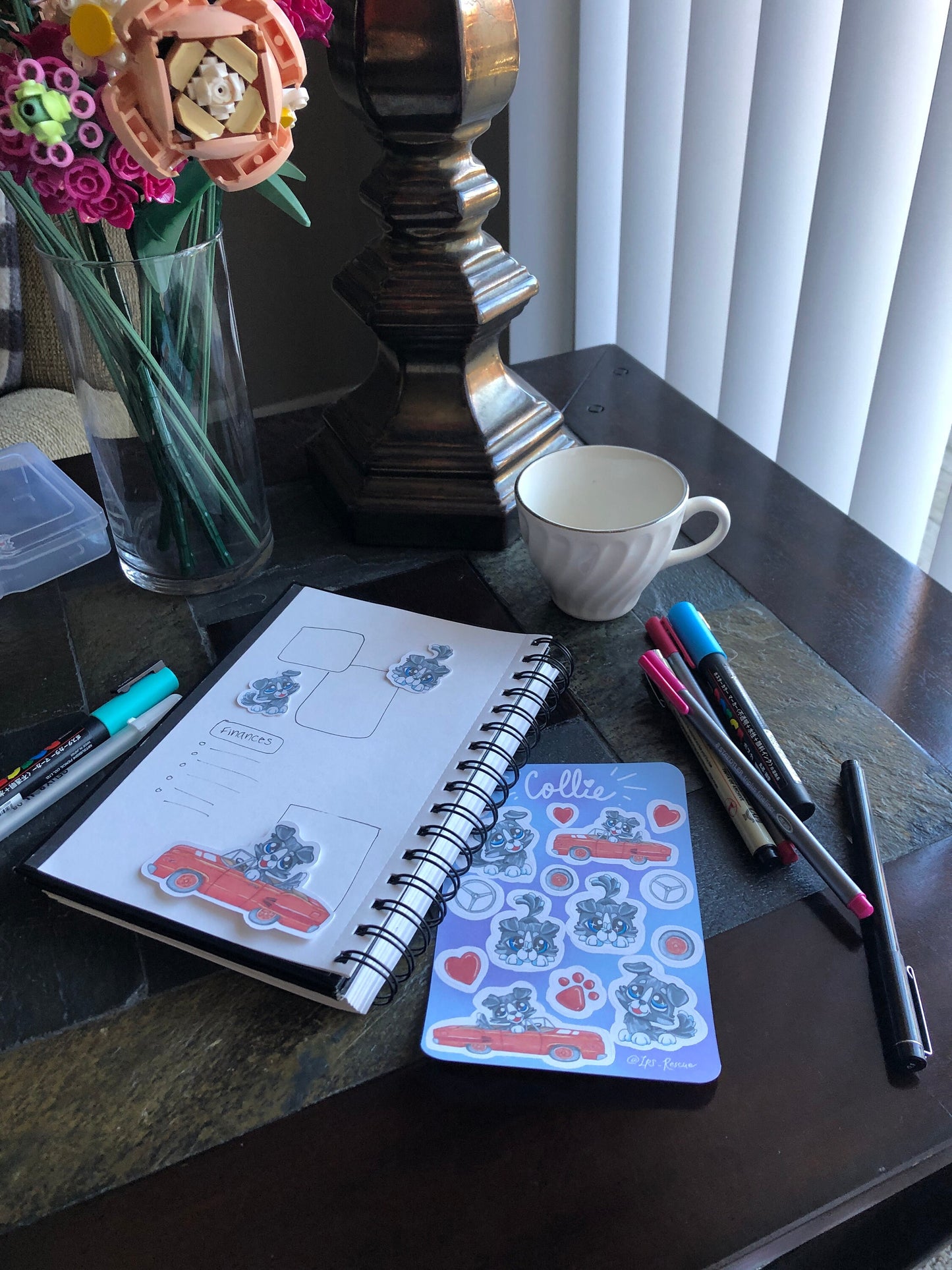 The "Collie" Sticker Sheet - Cute Dog Stickers for your Bullet Journal, Planner, Scrapbook, Notebooks, Decoration, and More