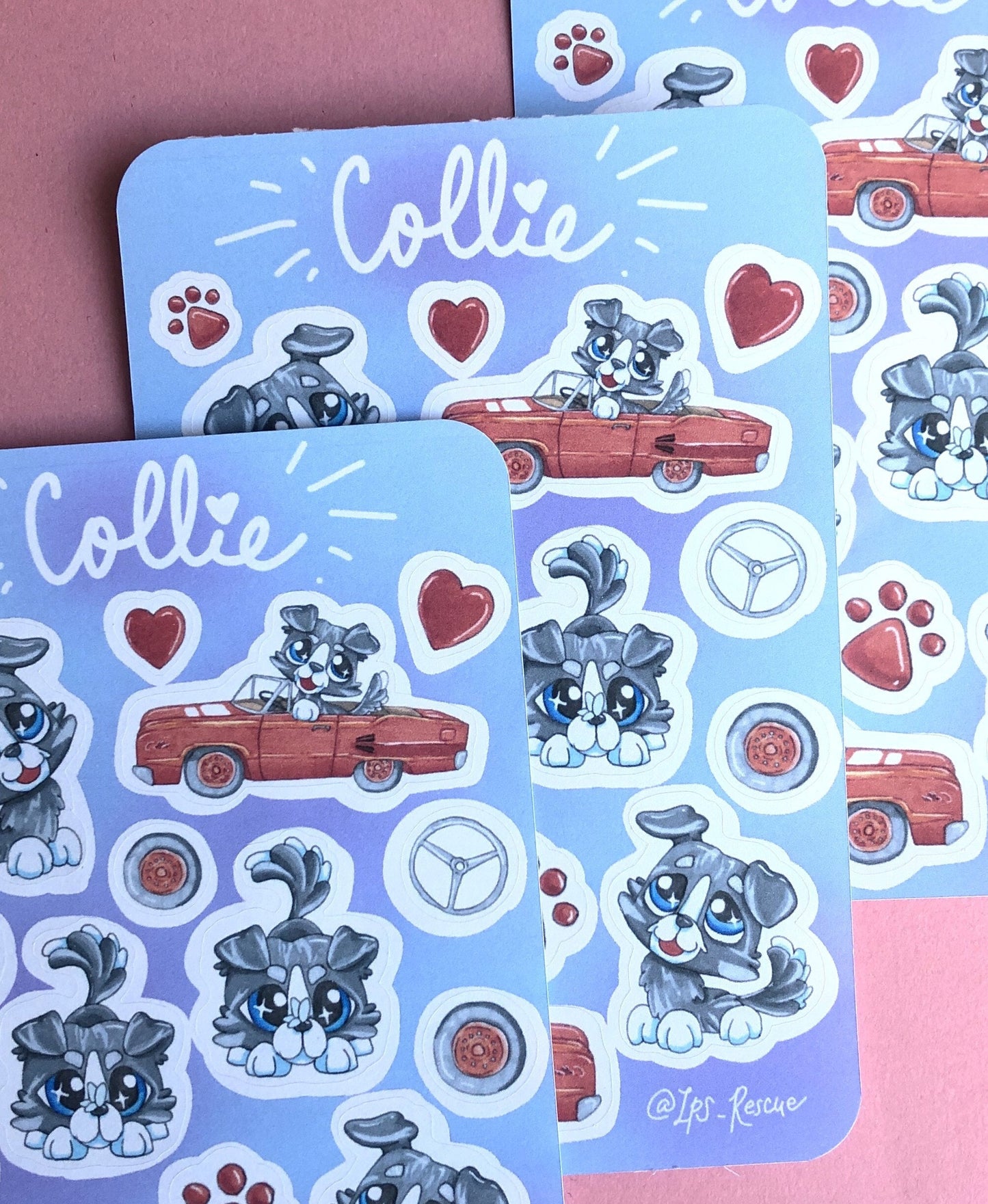 The "Collie" Sticker Sheet - Cute Dog Stickers for your Bullet Journal, Planner, Scrapbook, Notebooks, Decoration, and More