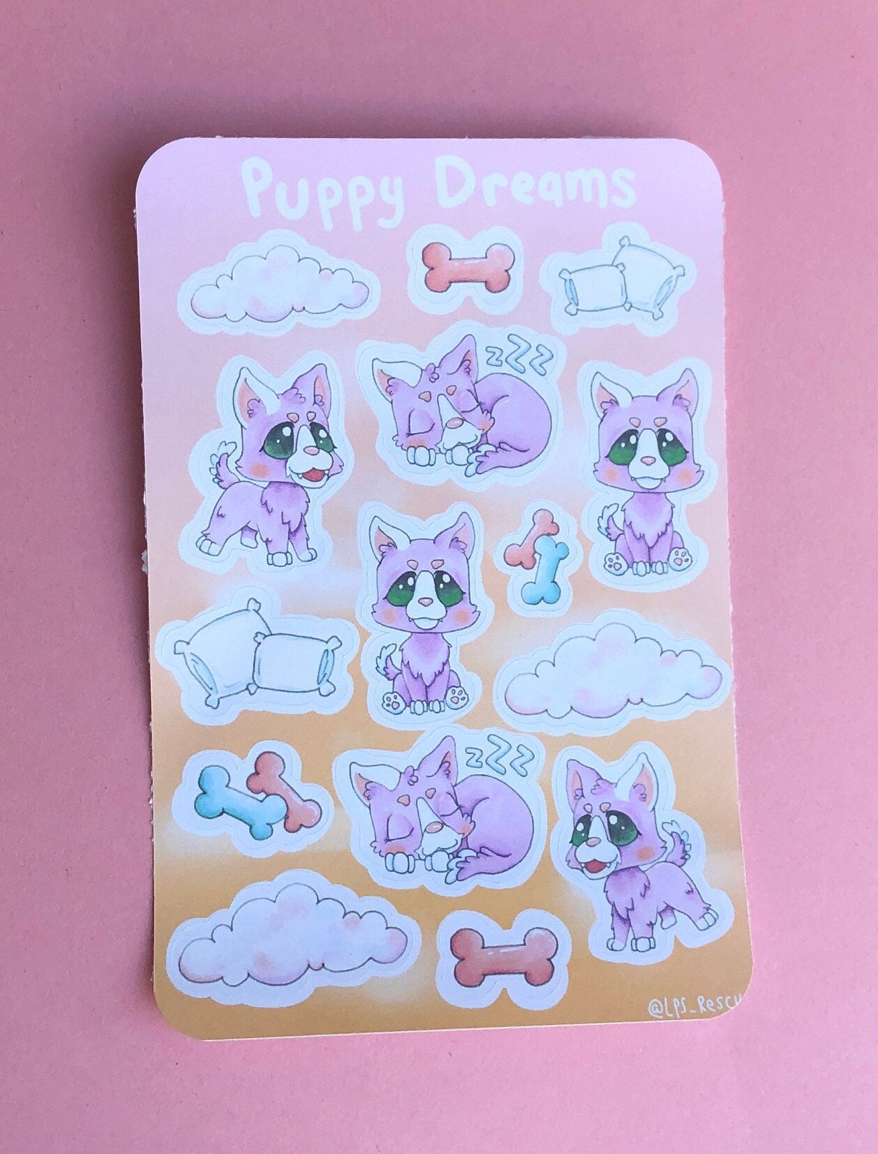 Puppy Dreams Sticker Sheet - Cute Dog Stickers for your Bullet Journal, Planner, Scrapbook, Notebooks, Decoration, and More