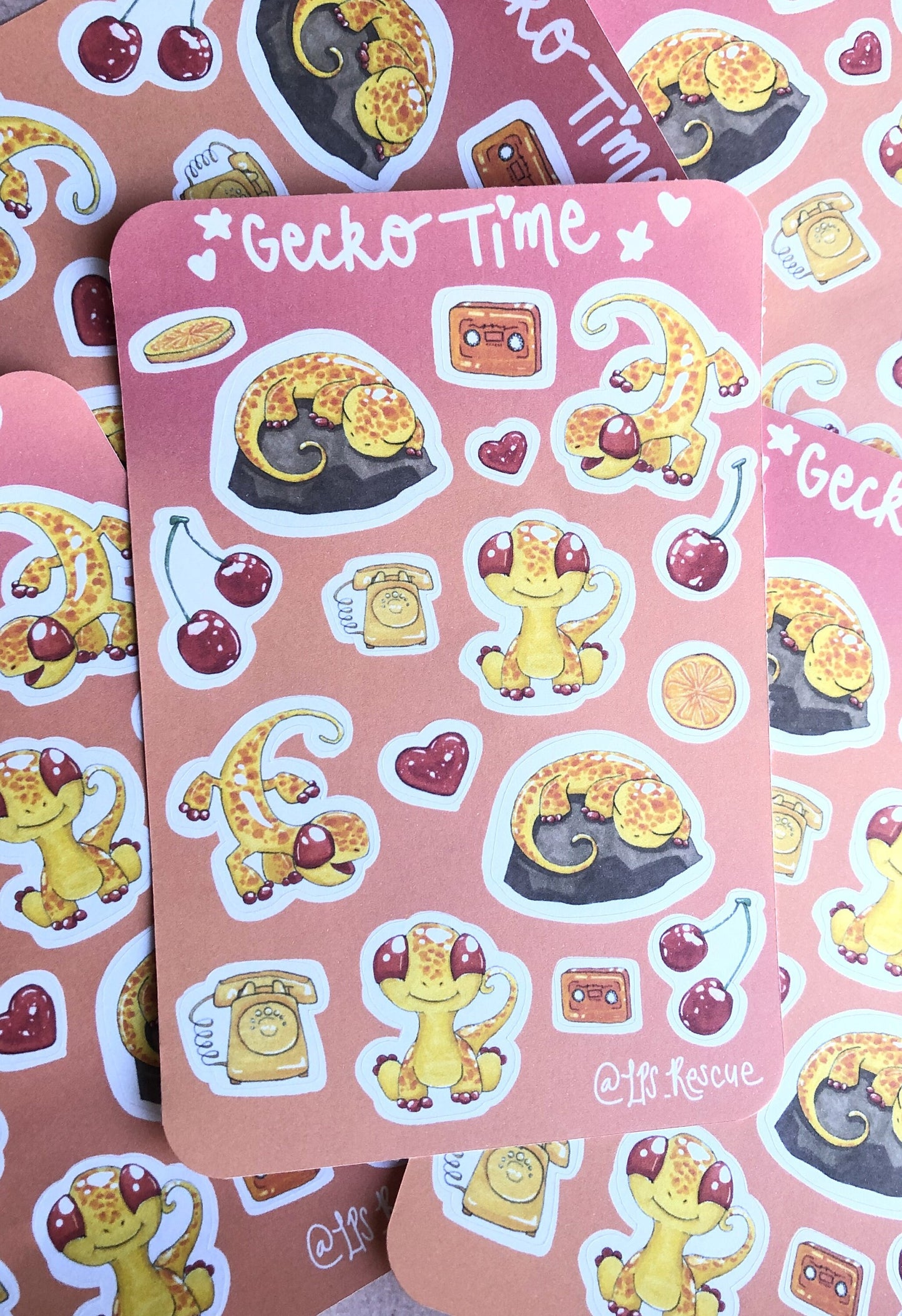 Gecko Time Sticker Sheet - Cute Stickers for your Bullet Journal, Planner, Scrapbook, Notebooks, Decoration, and More