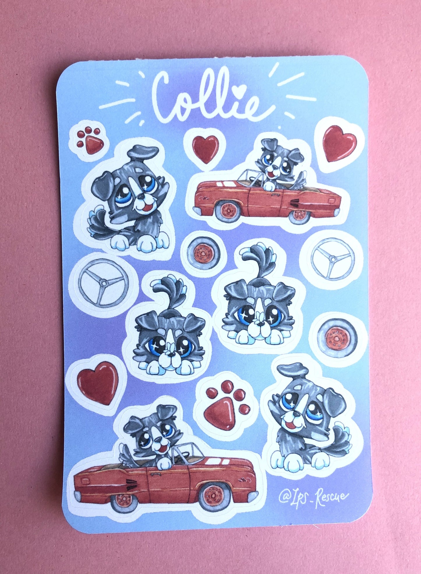 The "Collie" Sticker Sheet - Cute Dog Stickers for your Bullet Journal, Planner, Scrapbook, Notebooks, Decoration, and More