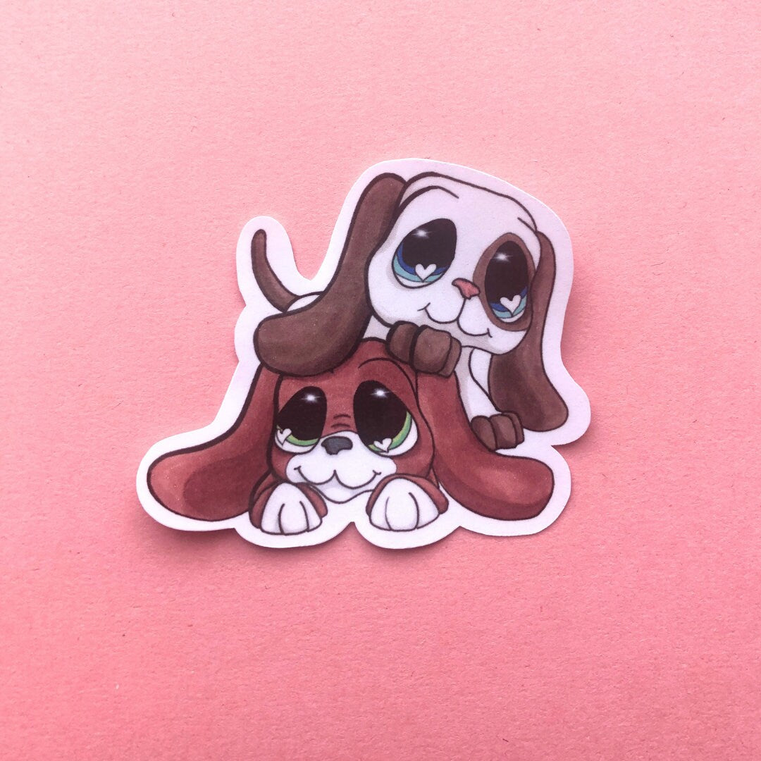 Cute Valentines Die Cut Animal Sticker - Puppy Dog, Kittens, Baby Bear