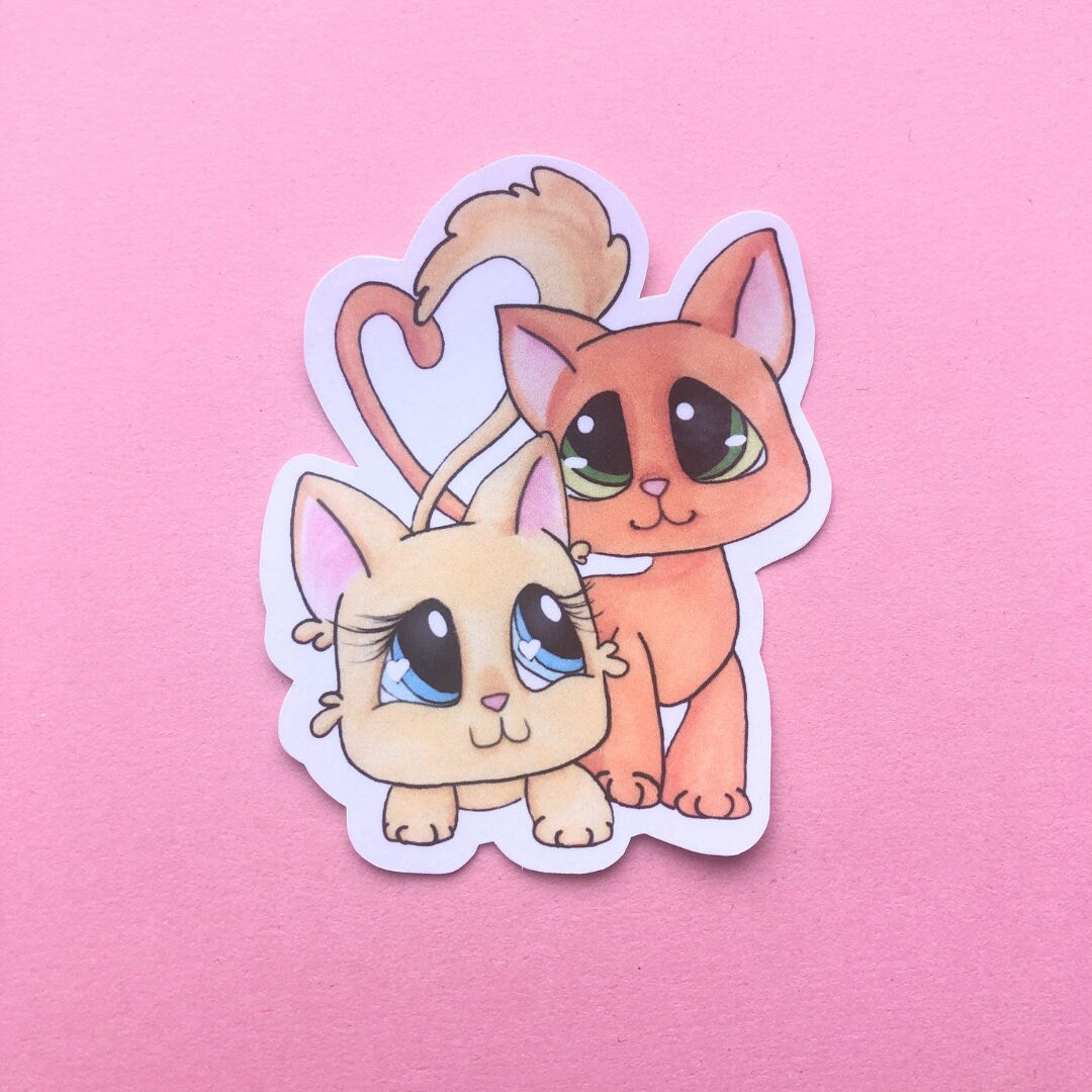 Cute Valentines Die Cut Animal Sticker - Puppy Dog, Kittens, Baby Bear